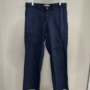 Women's Dickies Blue Cargo Pants Straight-Leg Cotton.